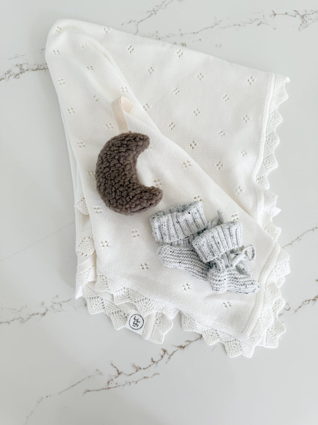 Hollow Out Knit Blanket - Pure White